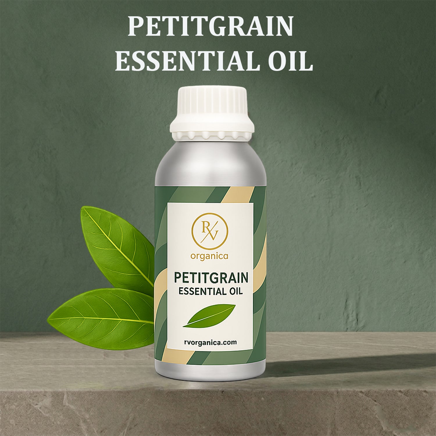 Petitgrain Essential Oil bottle with label pure natural aromatic therapeutic essential oil
