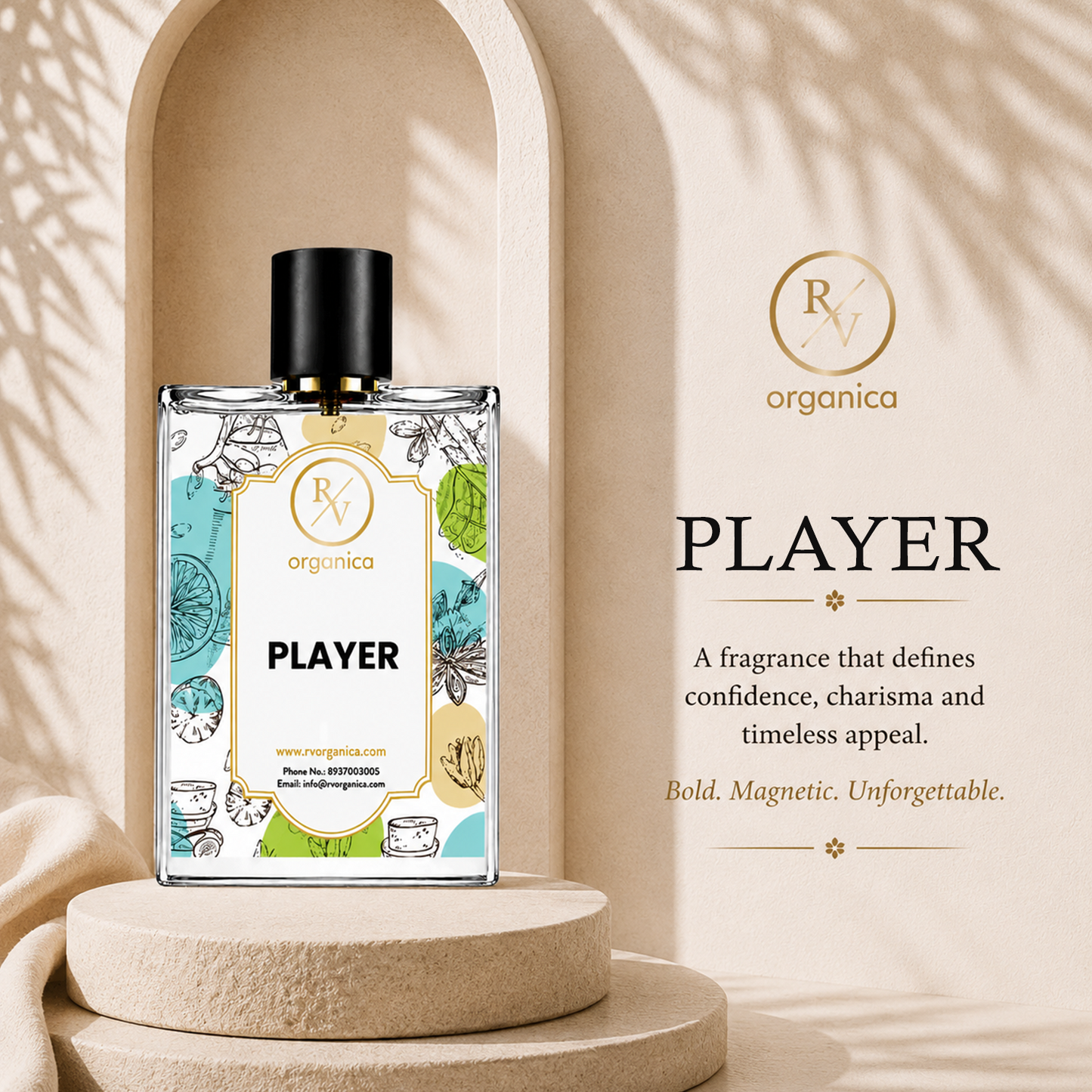 Player Inspired Fragrance Oil in a premium glass perfume bottle, showcasing a fresh and sophisticated fragrance suitable for perfumes, body care, and personal fragrance products.