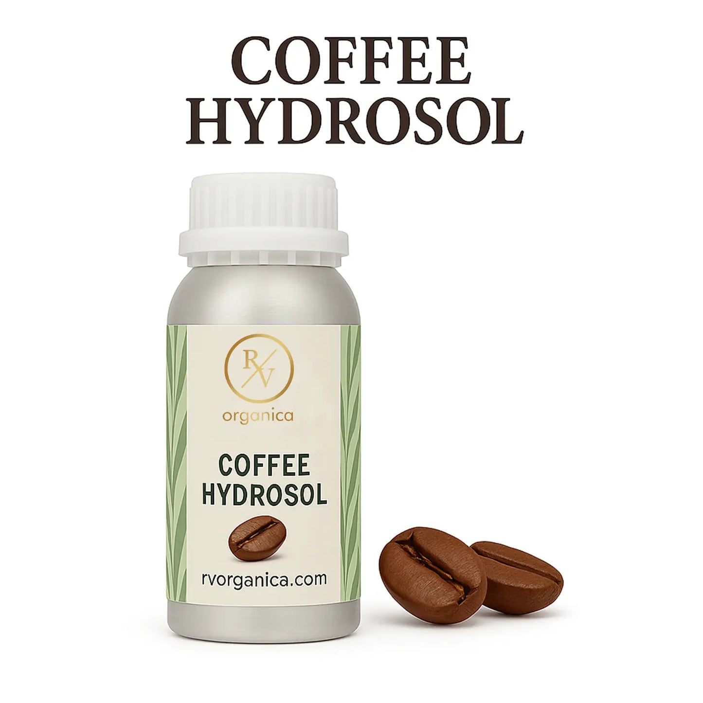 Pure natural coffee hydrosol bottle with organic arabica extract for facial toning and skincare
