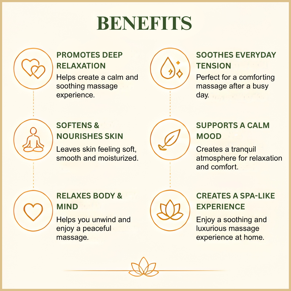 Benefits of relaxation massage oil - deep skin nourishment, relaxation and glowing radiant skin