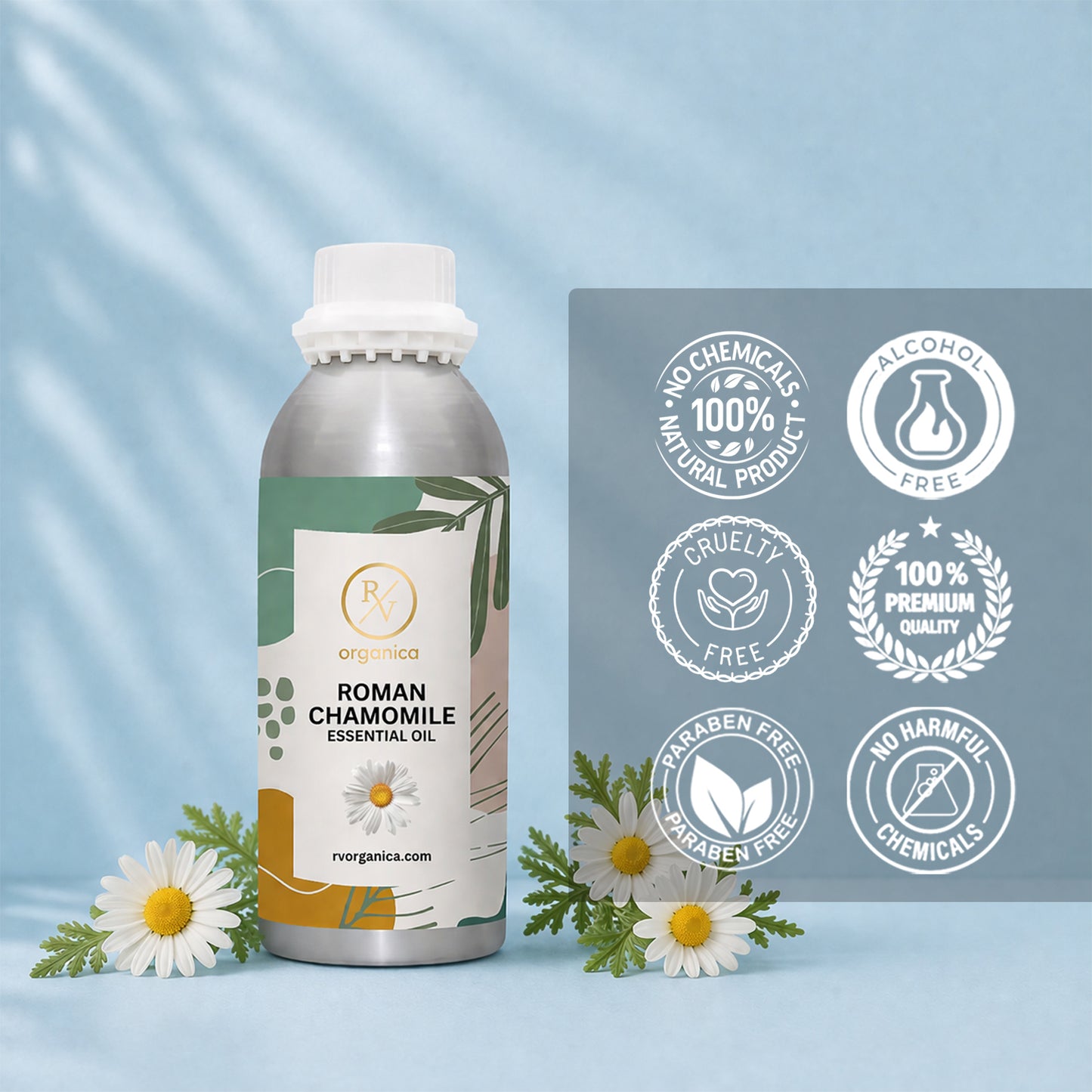 Roman Chamomile Essential Oil no harmful chemicals paraben free cruelty free alcohol free essential oil
