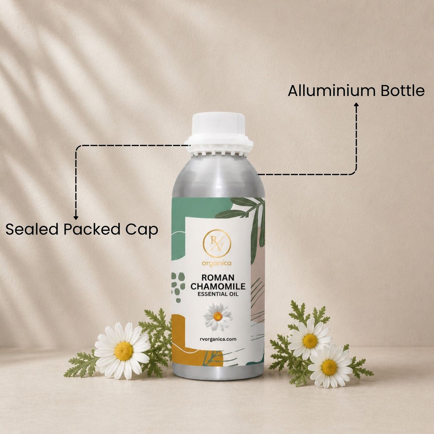 Roman Chamomile Essential Oil sealed packed cap aluminium bottle premium quality pure natural essential oil
