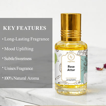 Rose Attar key features long lasting rosy floral aroma alcohol free attar for men and women