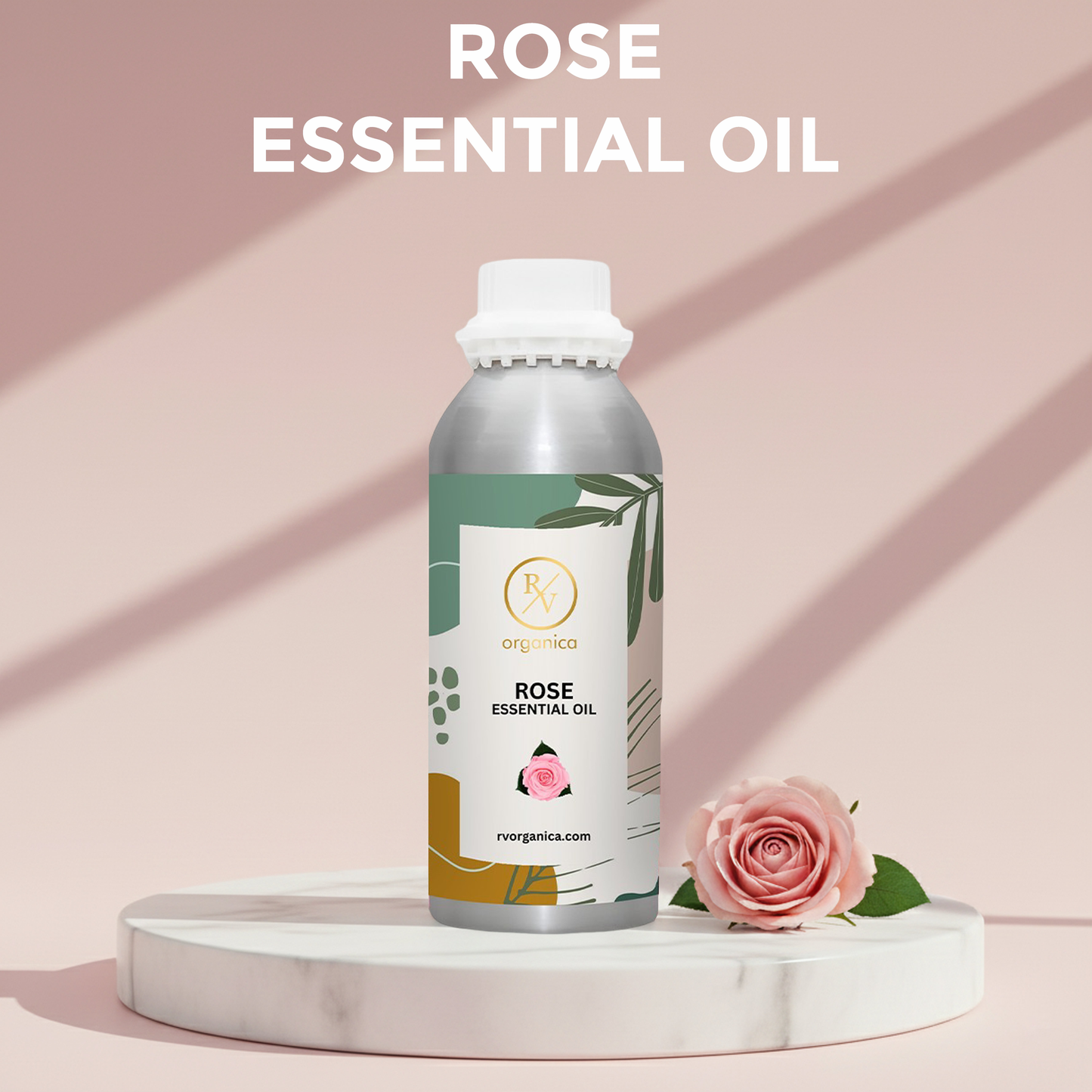Rose Essential Oil sealed packed aluminium bottle with secure cap packaging