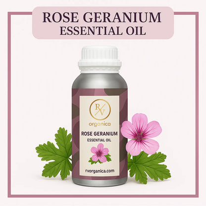 Pure Rose Geranium Essential Oil for aromatherapy and skincare –RV Organica