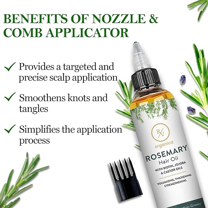 Rosemary hair oil for thicker strands by RV Organica