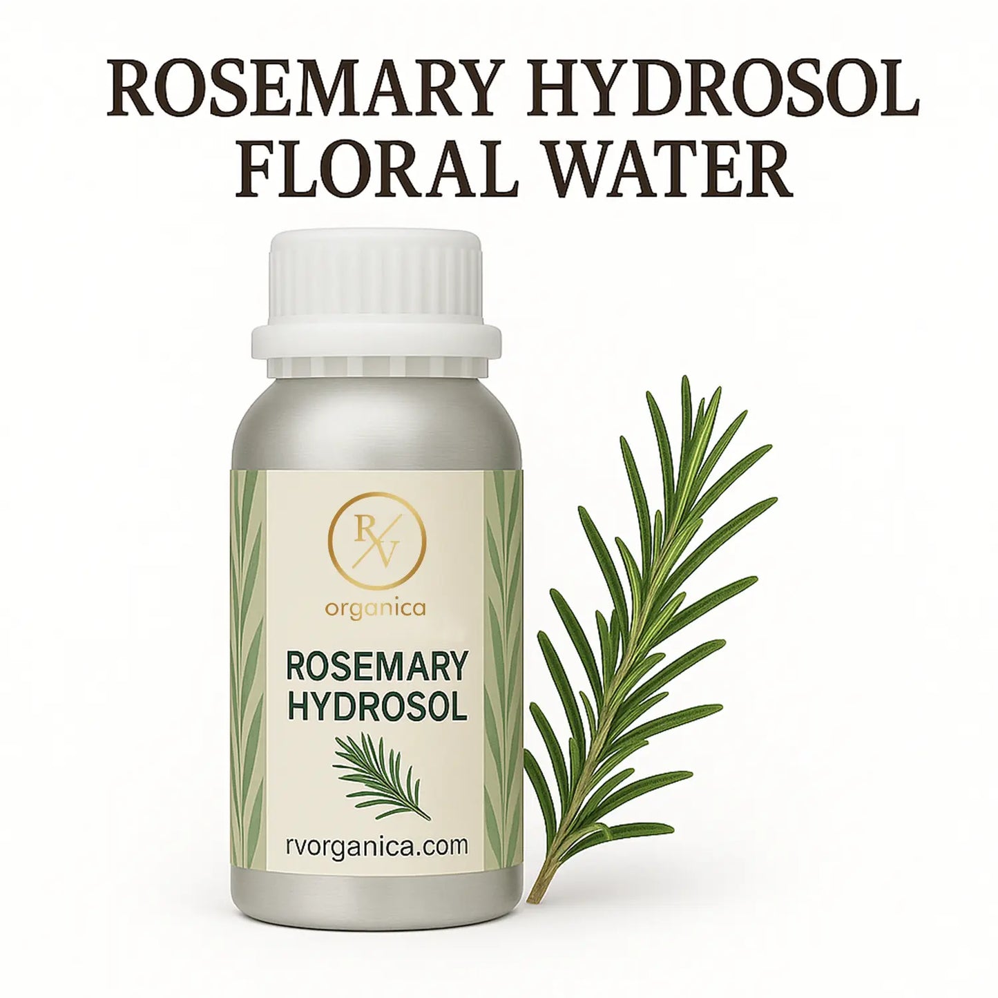 Organic rosemary hydrosol spray bottle for hair growth and scalp health - pure steam distilled rosemary water by RV Organica