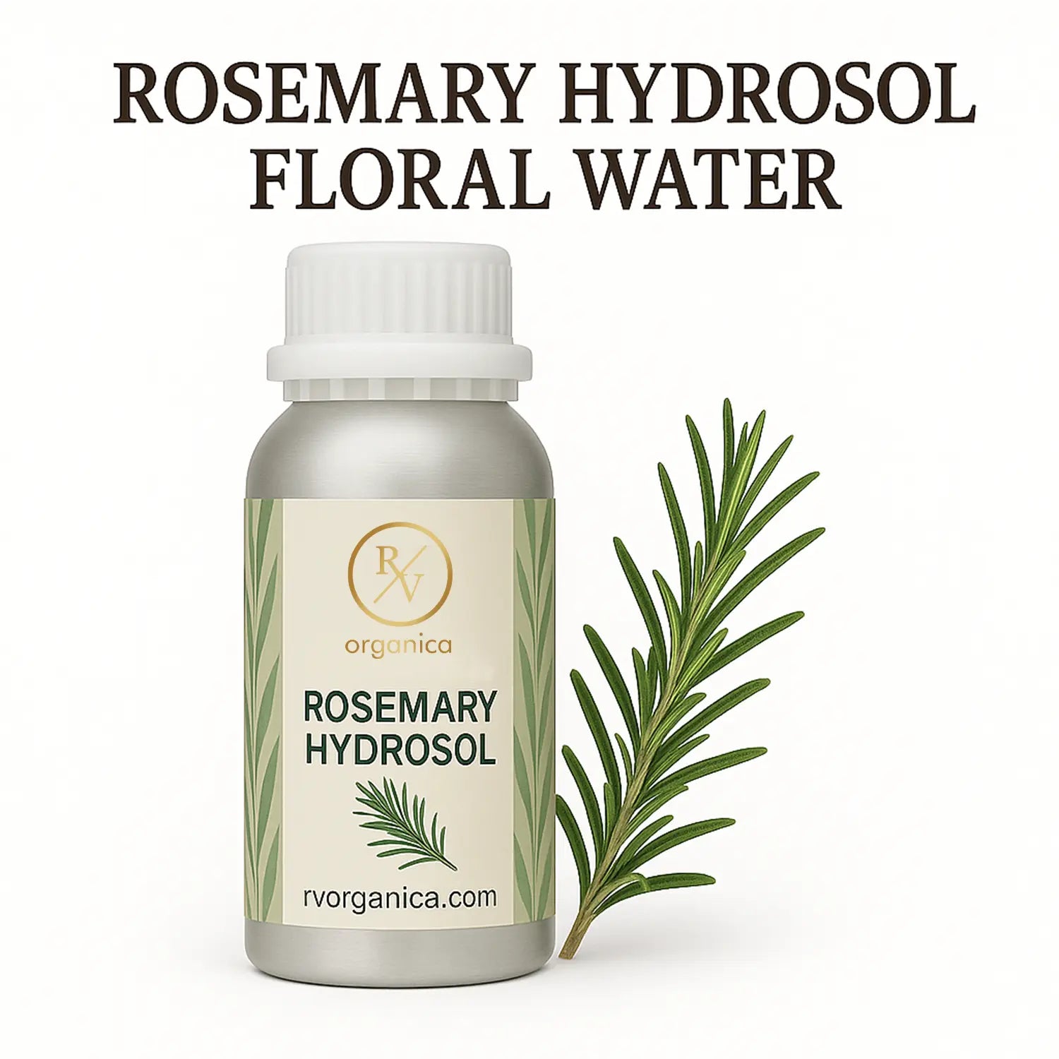 Organic rosemary hydrosol spray bottle for hair growth and scalp health - pure steam distilled rosemary water by RV Organica