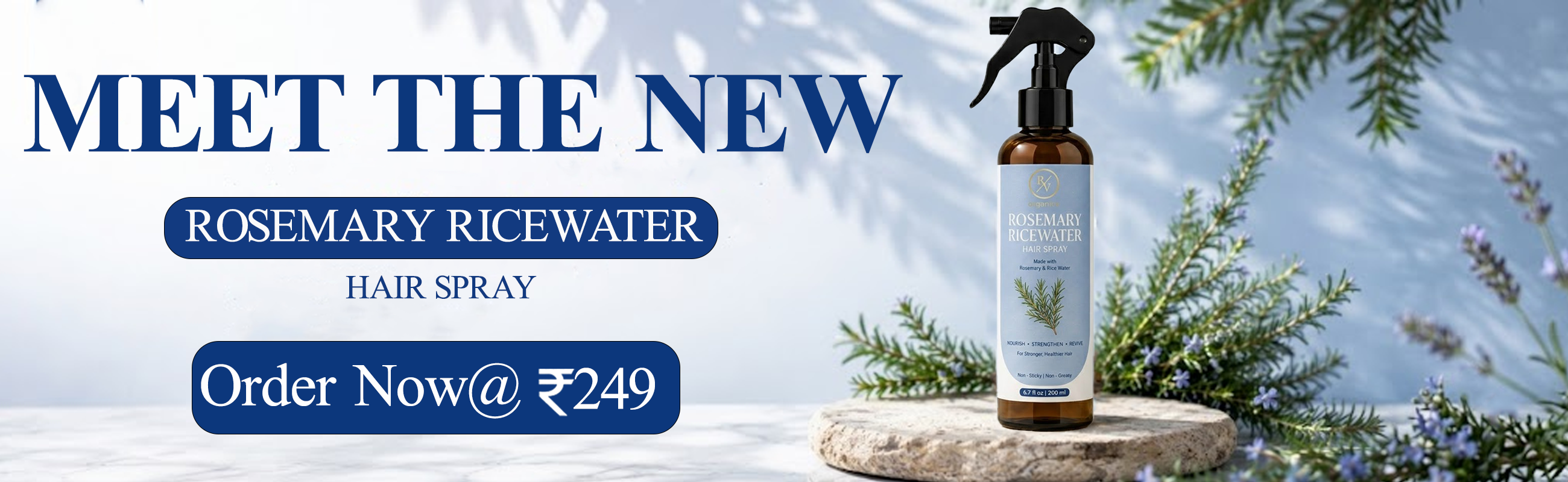 RV Organica Rosemary Ricewater Hair Spray - order now at ₹249