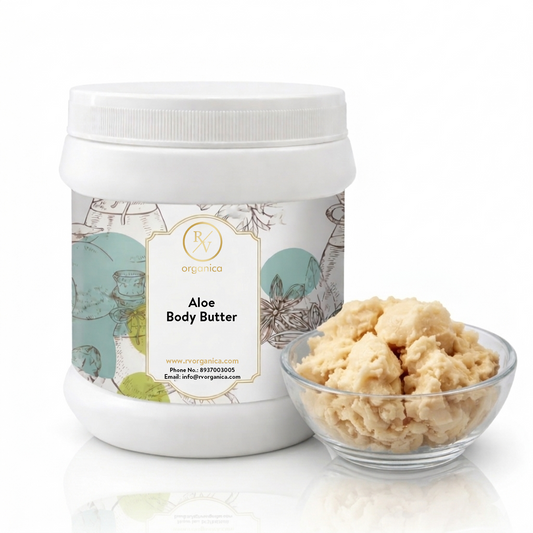 RV Organica aloe body butter for soothing and hydrating dry sensitive skin