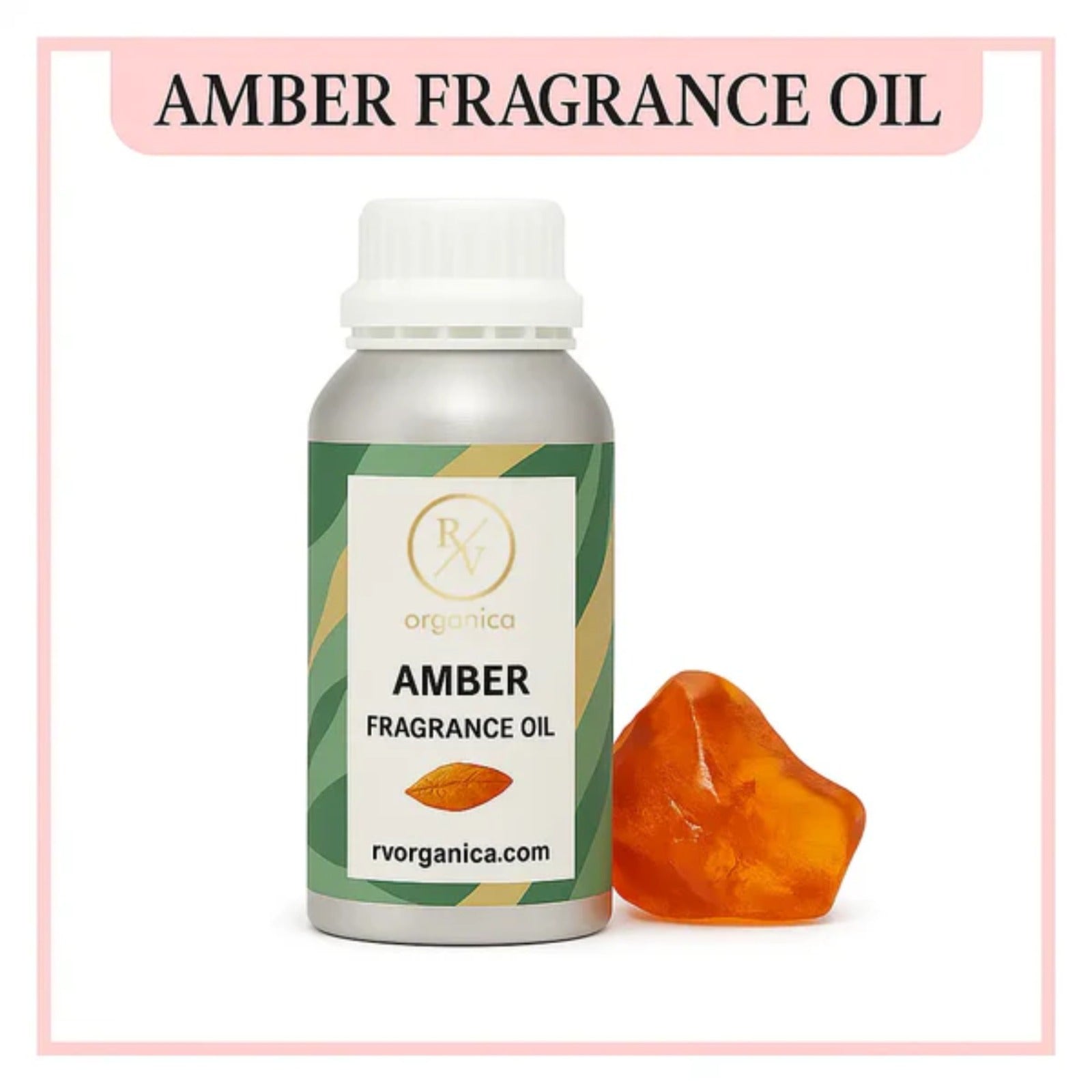 RV Organica amber fragrance oil with warm rich scent for perfume candle and soap making