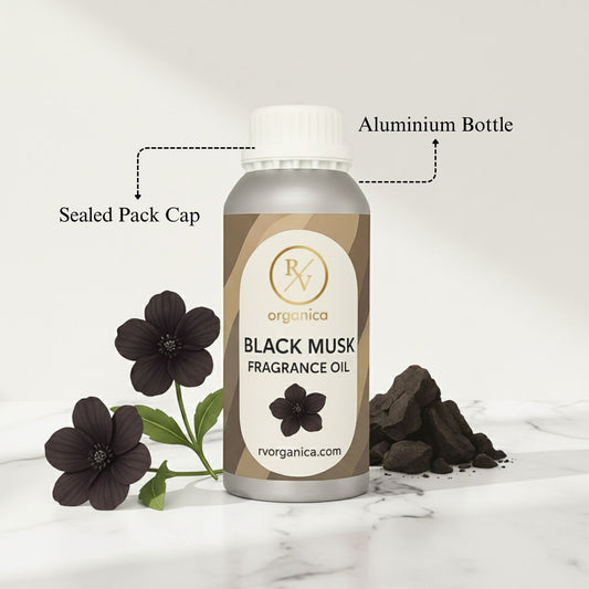 RV Organica black musk fragrance oil sealed aluminium bottle packaging pure and safe product - second image