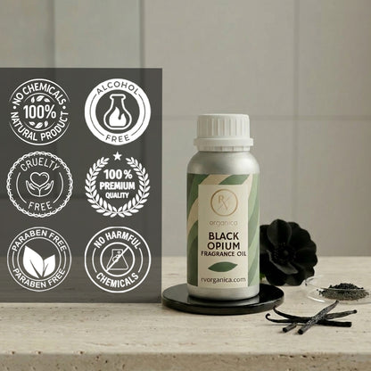 RV Organica black opium fragrance oil paraben free chemical free cruelty free and natural product