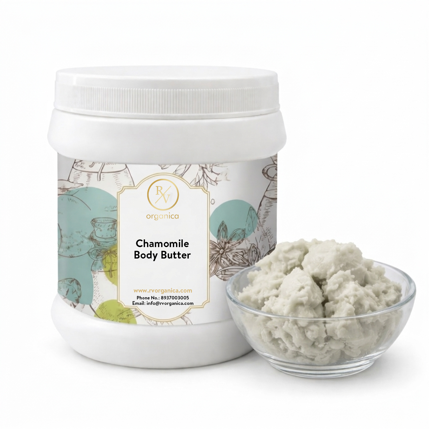 RV Organica chamomile body butter for soothing and calming sensitive irritated skin