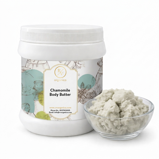 RV Organica chamomile body butter for soothing and calming sensitive irritated skin