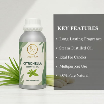 RV Organica citronella fragrance oil key features and benefits for perfume candle and soap making