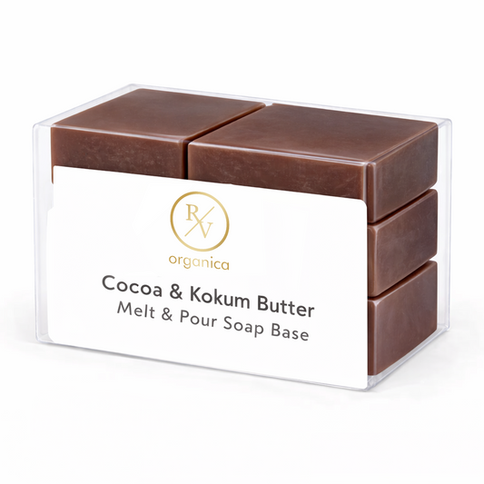 RV Organica cocoa and kokum butter melt and pour soap base for moisturizing and nourishing soap making