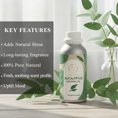 RV Organica eucalyptus essential oil key features and benefits for aromatherapy and wellness use