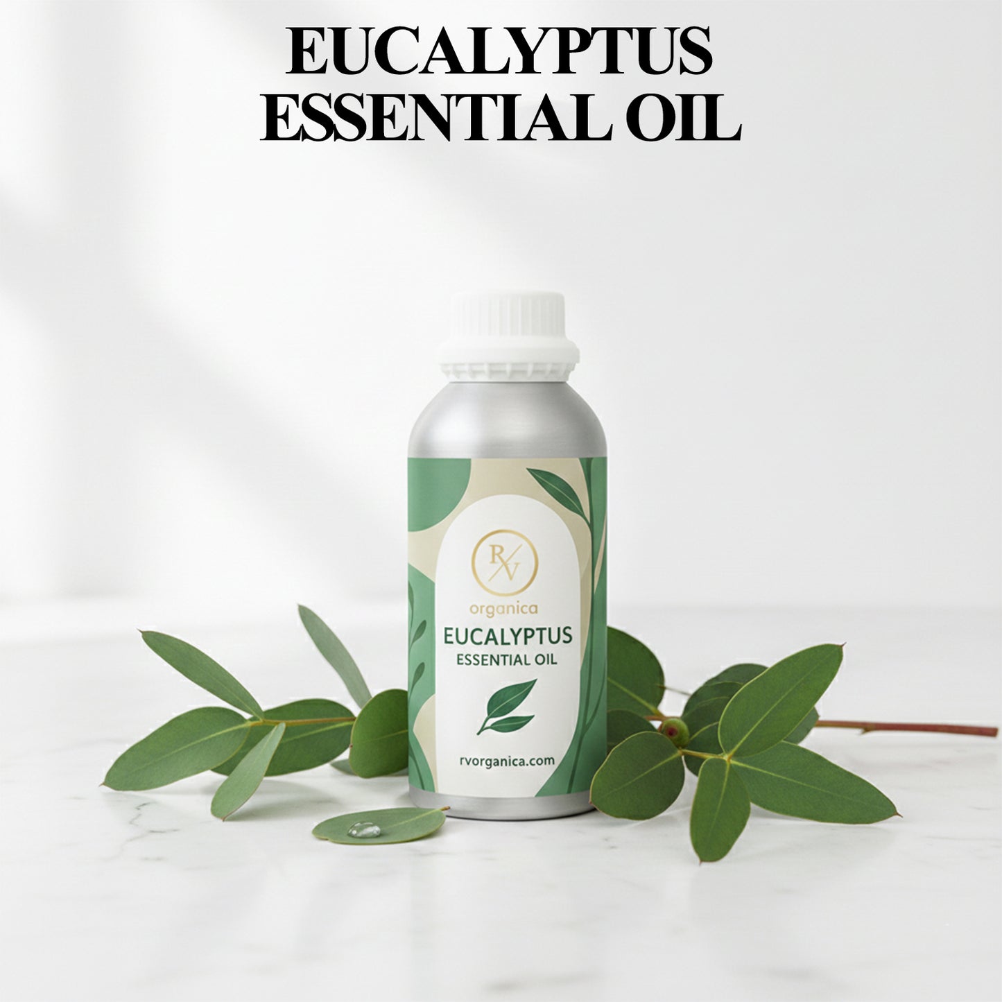 RV Organica eucalyptus essential oil original product bottle with label packaging