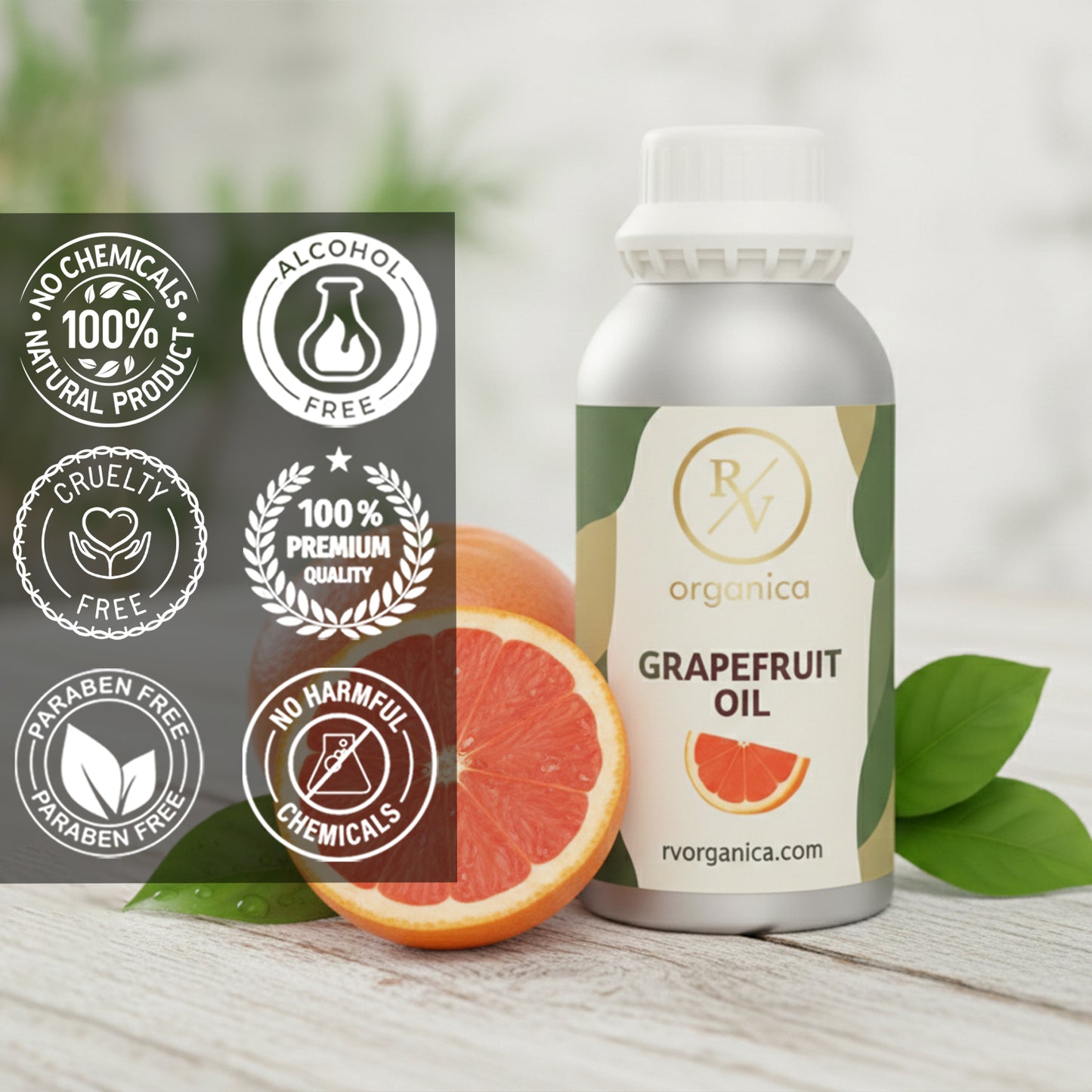 RV Organica grapefruit essential oil paraben free chemical free cruelty free natural product