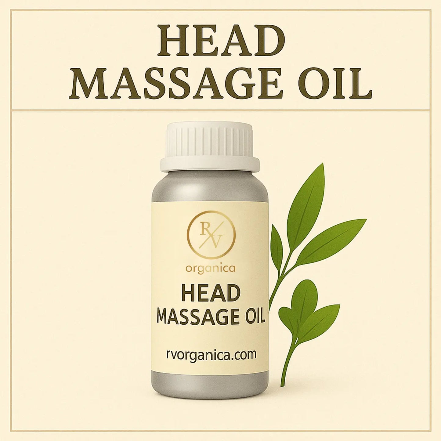 RV Organica natural head massage oil for stress relief and relaxation - Ayurvedic herbal blend
