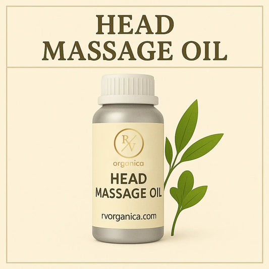 RV Organica natural head massage oil for stress relief and relaxation - Ayurvedic herbal blend
