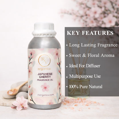 RV Organica japanese cherry fragrance oil key features and benefits for perfume candle soap making and home fragrance use
