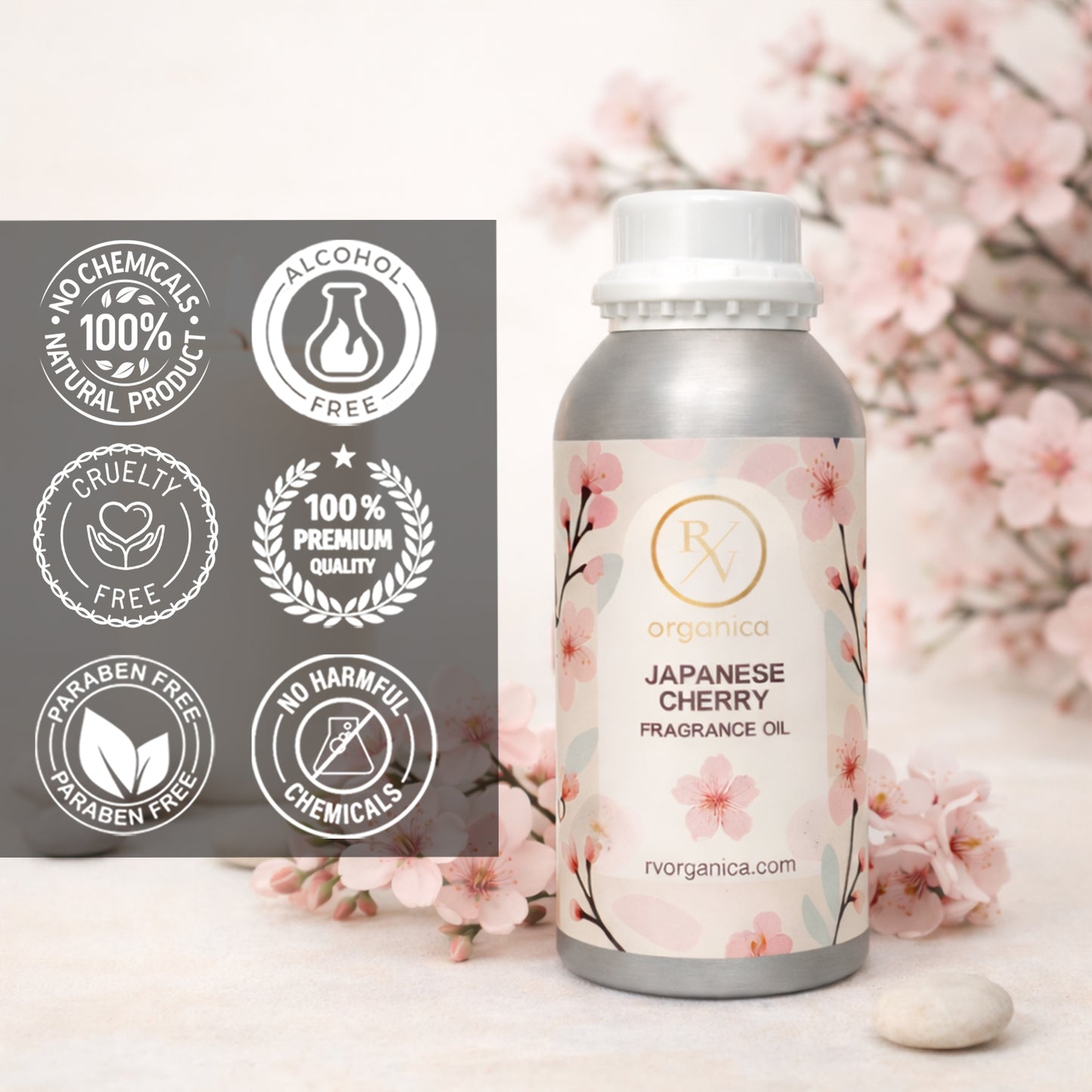 RV Organica japanese cherry fragrance oil paraben free chemical free cruelty free and natural product