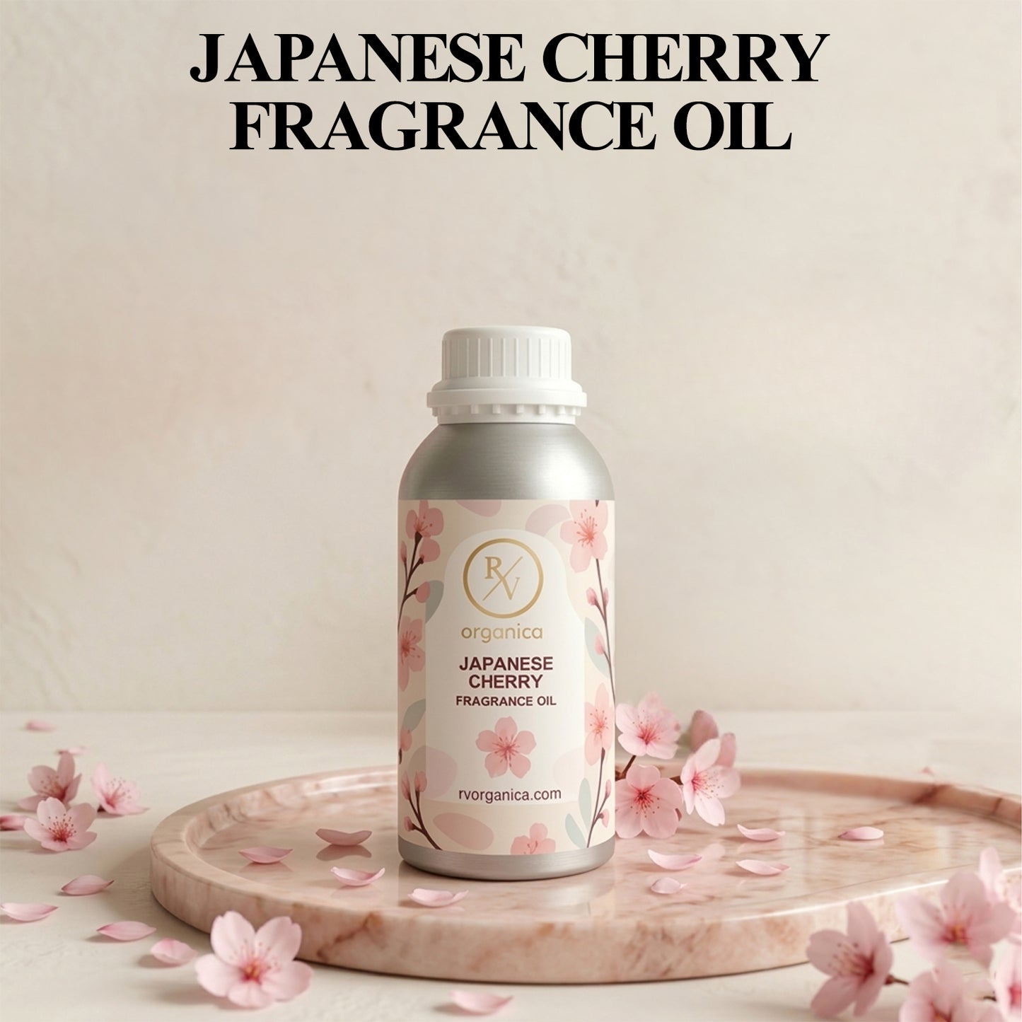RV Organica japanese cherry fragrance oil original product bottle with label packaging