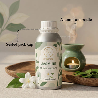 RV Organica jasmine fragrance oil sealed aluminium bottle packaging pure and safe product