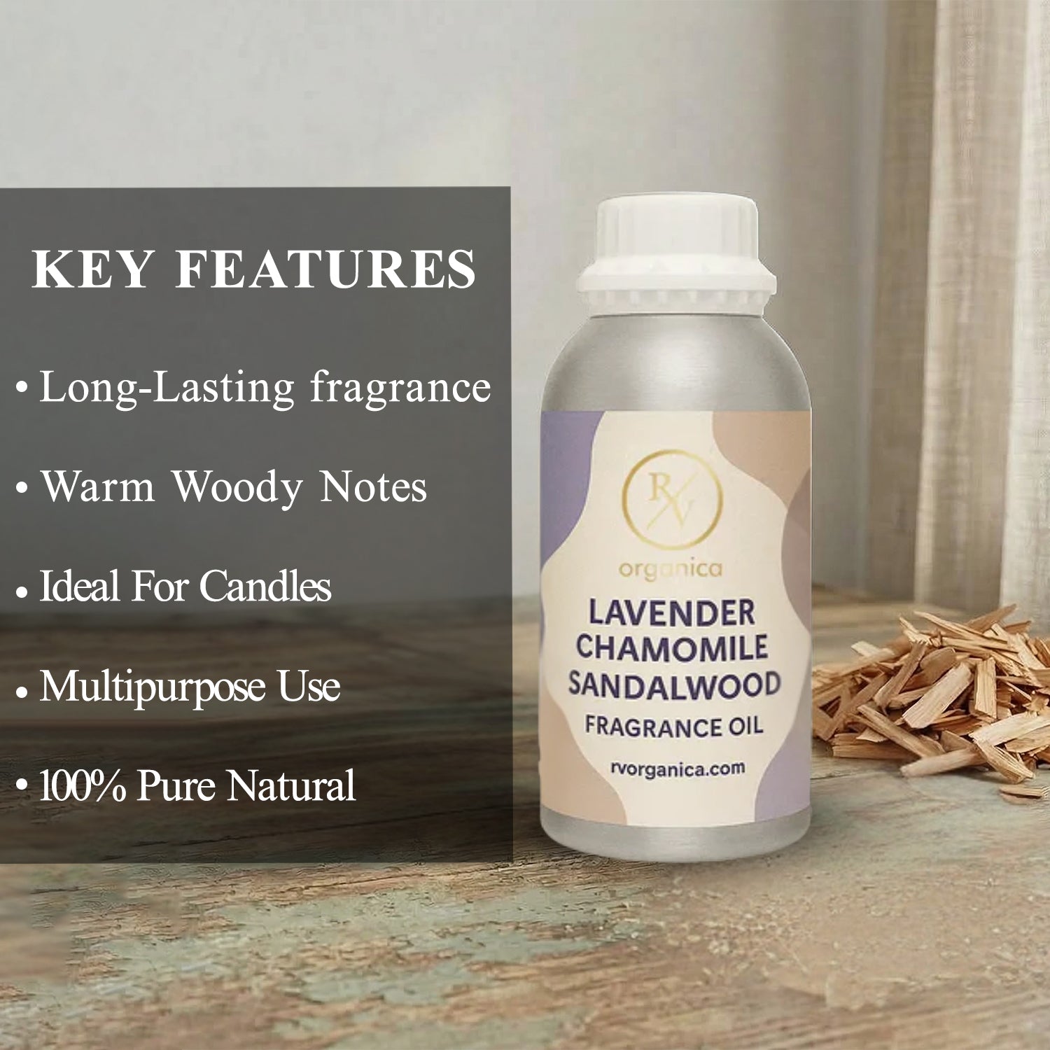 RV Organica lavender chamomile sandalwood fragrance oil key features and benefits for perfume candle and soap making
