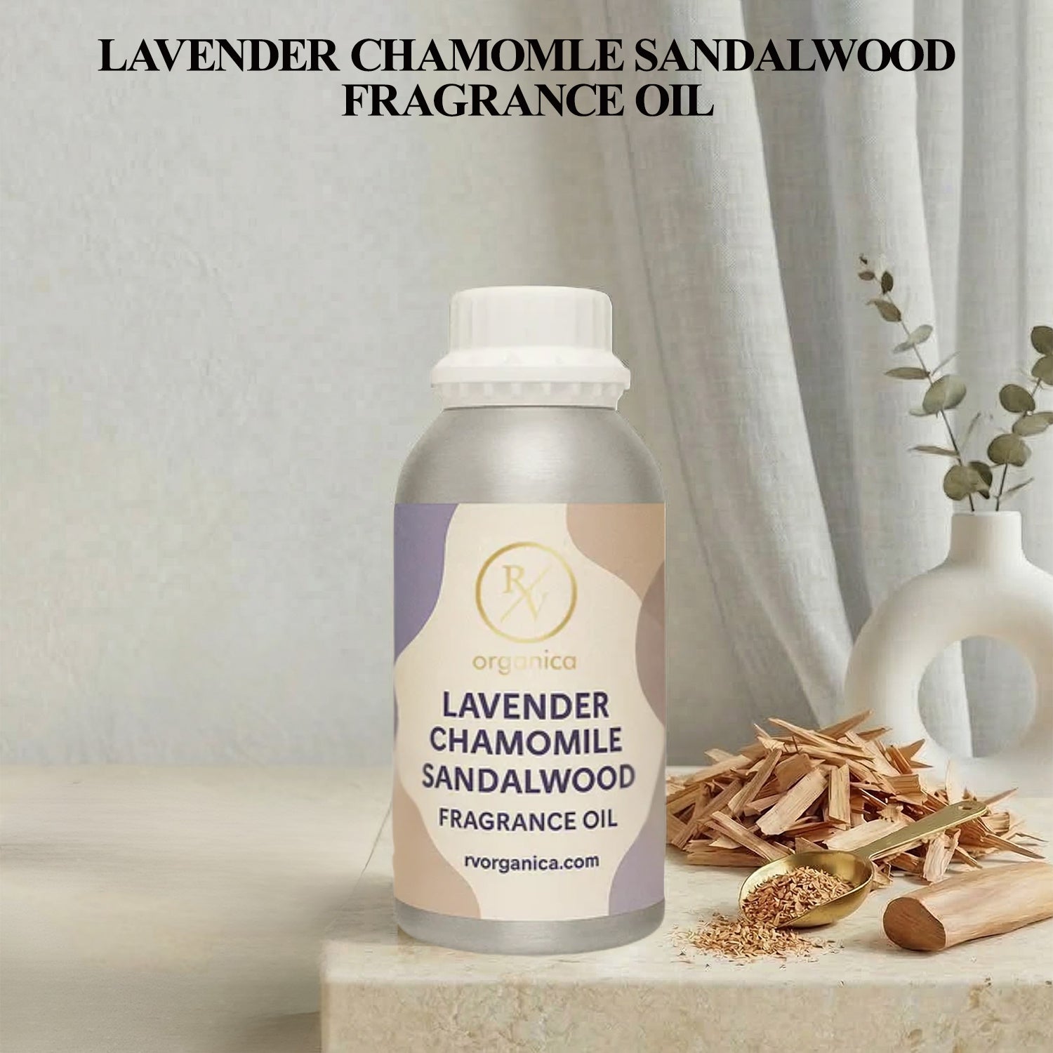 RV Organica lavender chamomile sandalwood fragrance oil original product bottle with label packaging