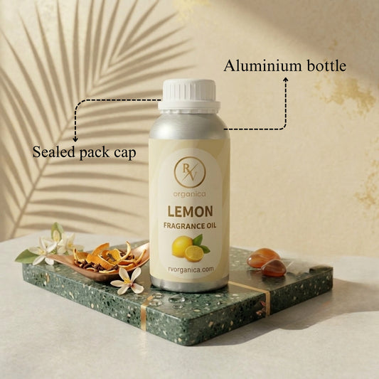 RV Organica lemon fragrance oil sealed aluminium bottle packaging pure safe and premium quality product - second image