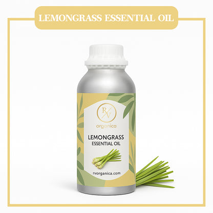 RV Organica lemongrass essential oil for aromatherapy refreshing and antibacterial benefits