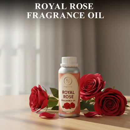 RV Organica royal rose fragrance oil original product bottle with label packaging
