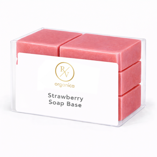 RV Organica strawberry soap base for melt and pour brightening and fruity fresh glowing skin