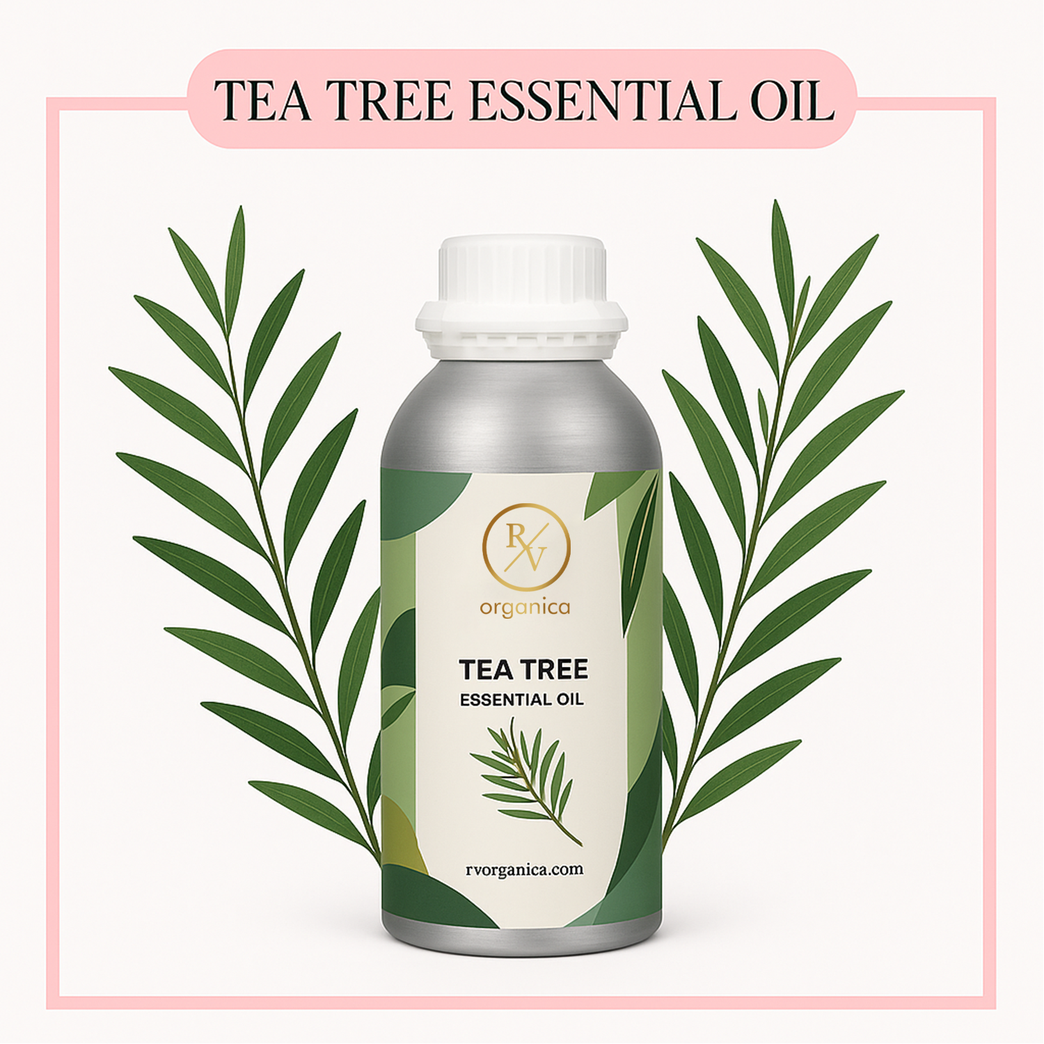 100% Pure & Natural Tea Tree Essential Oil Bottle by RV Organica