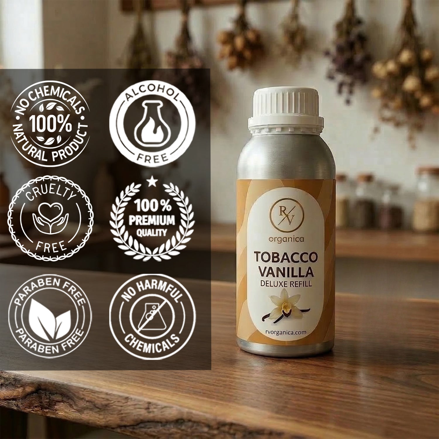RV Organica tobacco vanilla fragrance oil paraben free chemical free cruelty free and natural product