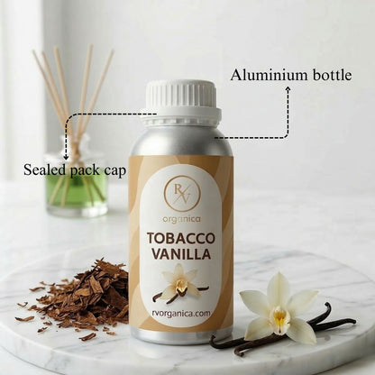 RV Organica tobacco vanilla fragrance oil sealed aluminium bottle packaging pure safe and premium quality product