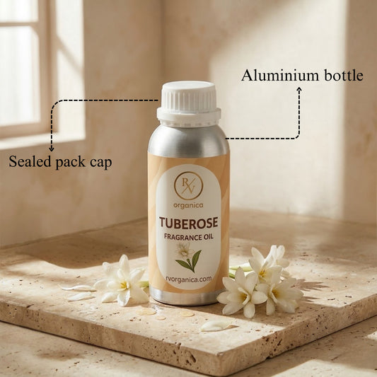 rv-organica-tuberose-fragrance-oil-sealed-aluminium-bottle-packaging - second image