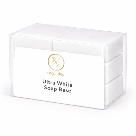 RV Organica ultra white soap base for melt and pour soap making with bright clear finish