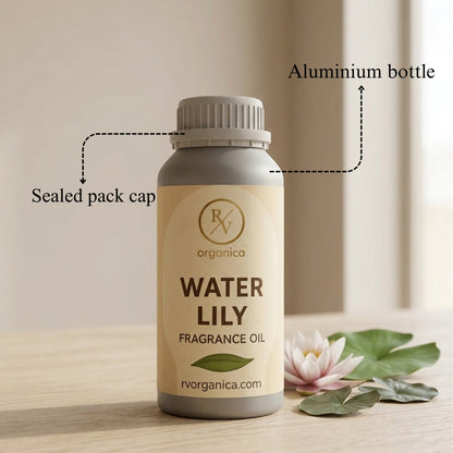 RV Organica water lily fragrance oil sealed aluminium bottle packaging pure safe and premium quality product