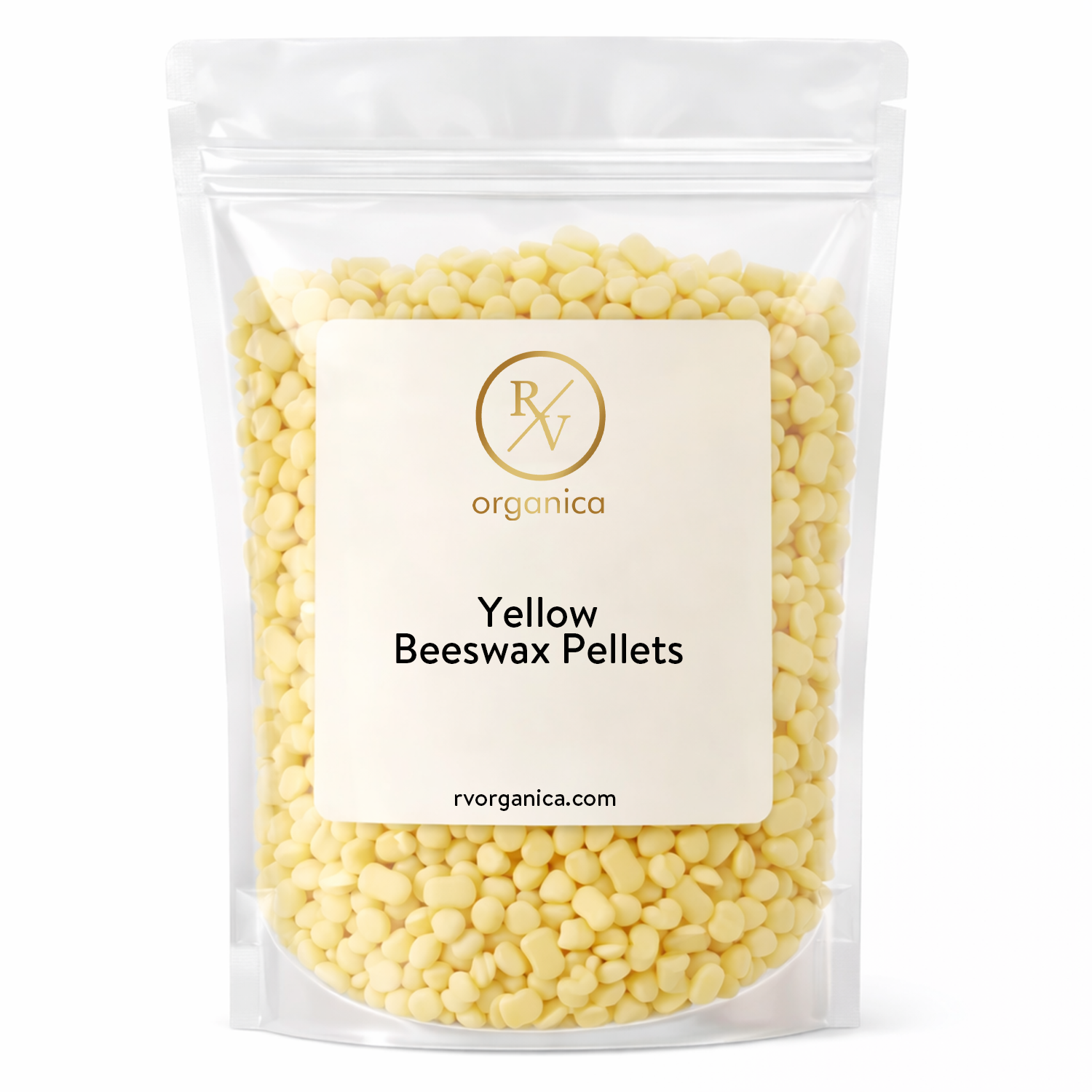    RV Organica yellow beeswax pellets for natural candle making and cosmetic use