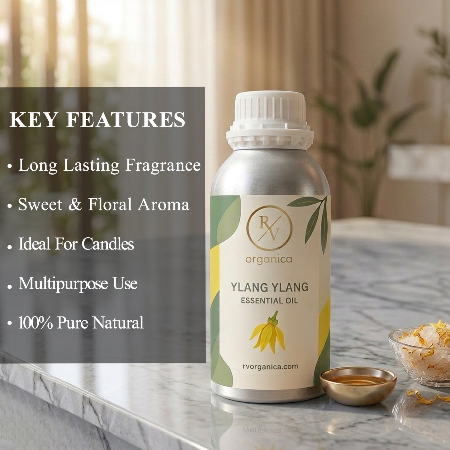 RV Organica ylang ylang essential oil key features and benefits for aromatherapy and wellness use