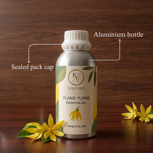 RV Organica ylang ylang essential oil sealed aluminium bottle packaging pure and safe product - second image