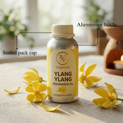 RV Organica ylang ylang fragrance oil sealed aluminium bottle packaging pure and safe product