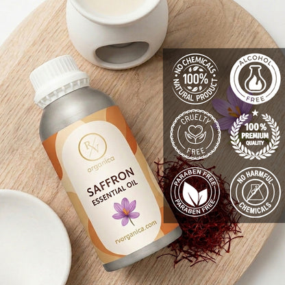 Saffron essential oil paraben free cruelty free no harmful chemicals pure oil