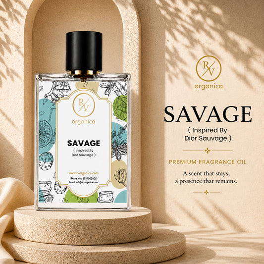 RV Organica Savage Inspired Fragrance premium perfume bottle with elegant packaging and long-lasting luxury fragrance. - second image