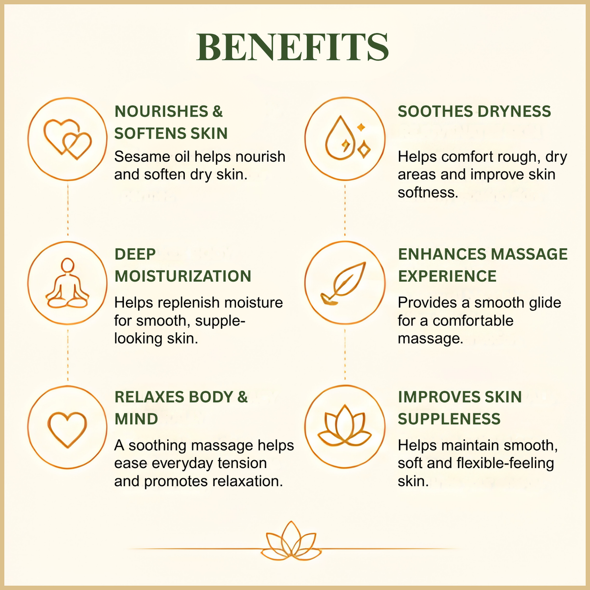 Benefits of sesame massage oil - deep skin nourishment, relaxation and glowing radiant skin