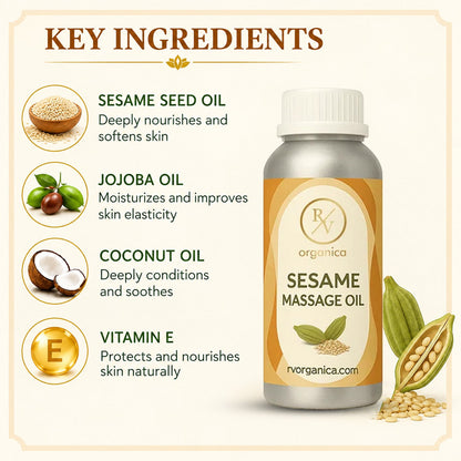 Key ingredients in sesame massage oil for skin nourishment and care
